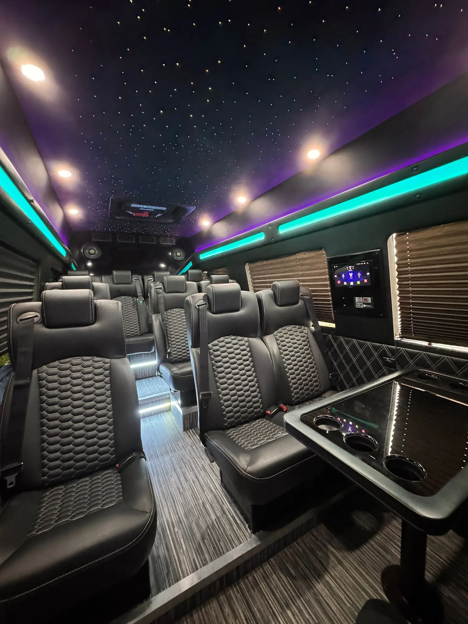 Executive Sprinter cabin with individual front-facing seats