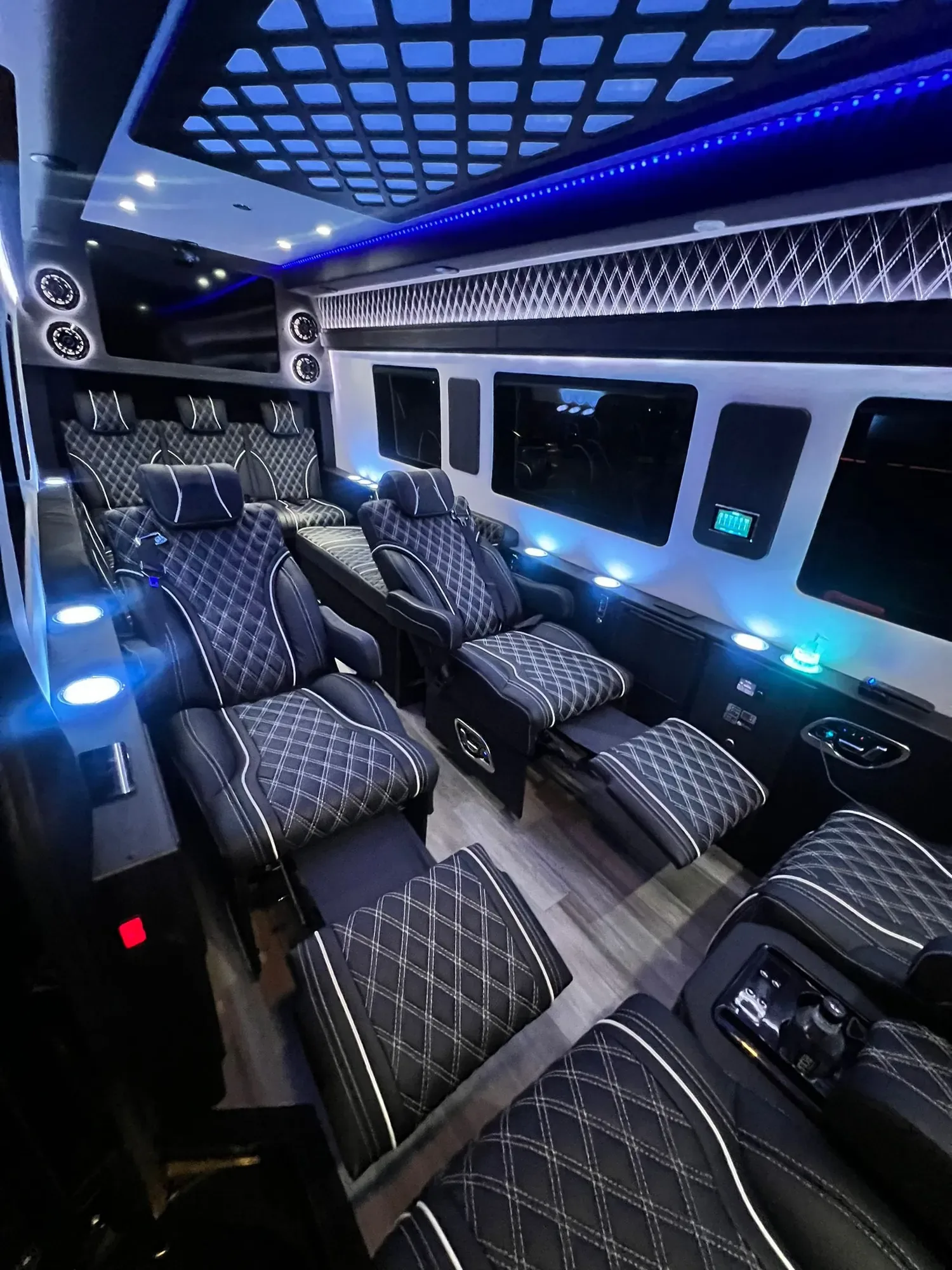 Jet Sprinter cabin with reclining captain’s chairs